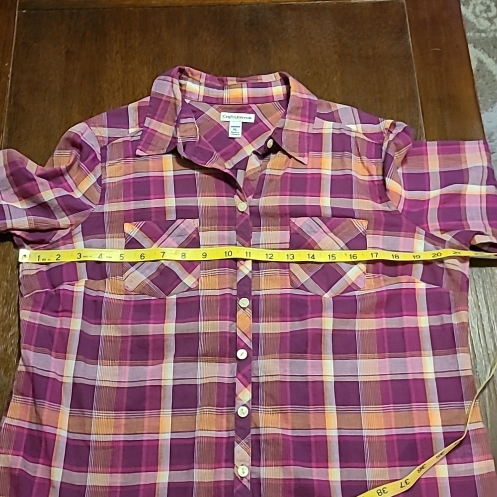 Croft and Barrow Plaid Top - Petite Large - Picture 6 of 10